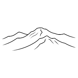 简洁线条勾勒的山峰轮廓