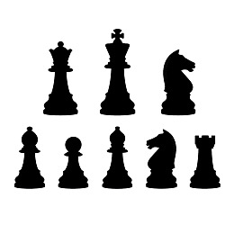 国际象棋棋子剪影图图片
