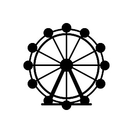 黑色摩天轮图标简洁设计