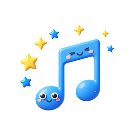 蓝色可爱音符与星星图片