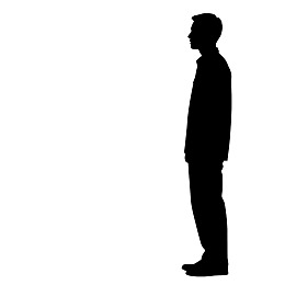 男性侧面剪影站立姿态