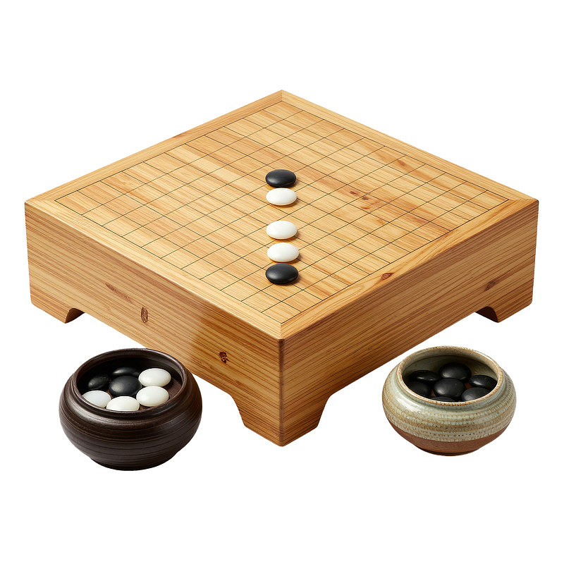 围棋棋盘与黑白棋子图片