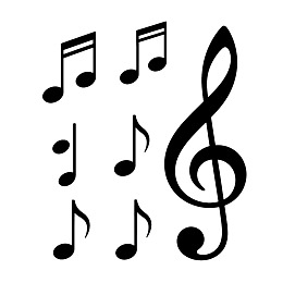音乐符号与高音谱号图案