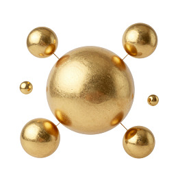 金色球体分子结构模型