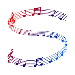 红蓝音符曲线图案图片