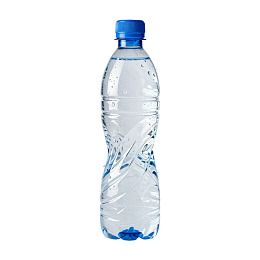 透明塑料水瓶蓝色瓶盖