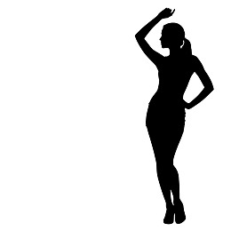 女性优雅站立剪影图片