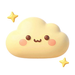 可爱黄色卡通云朵带星星