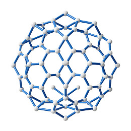 蓝色分子结构球体模型