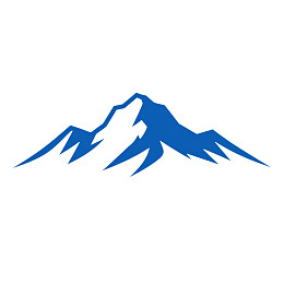 蓝色山峰简洁图形标识