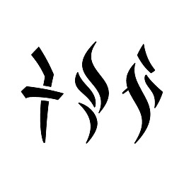 三个抽象黑色符号图案