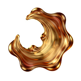 金色流动液体艺术造型