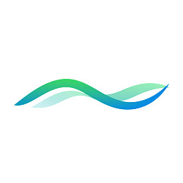 绿色蓝色波浪形抽象图形