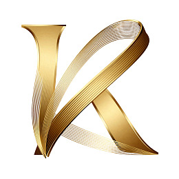 金色立体字母K艺术设计