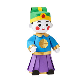 卡通人物身着传统服饰