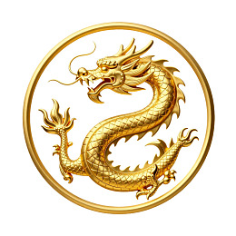 金色龙纹圆形图案图片