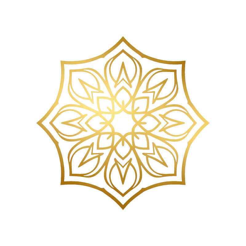 金色对称曼陀罗图案图片