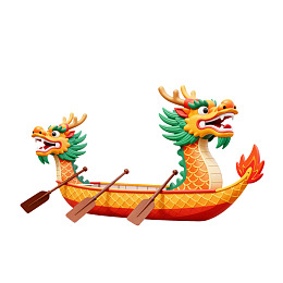 色彩鲜艳的龙舟模型图片