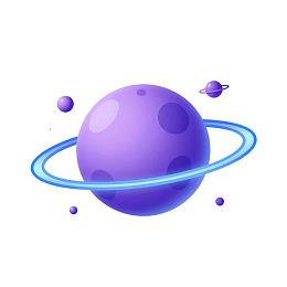 紫色星球与光环环绕的太空景象