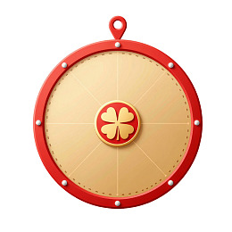 红色边框圆形转盘带四叶草图案