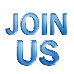 蓝色立体文字JOIN US