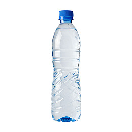 透明塑料水瓶蓝色瓶盖