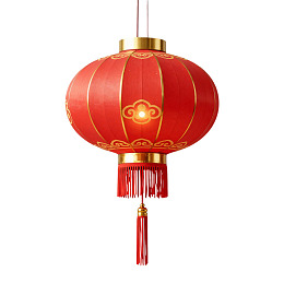 红色中式灯笼悬挂装饰