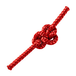 红色绳结特写图片