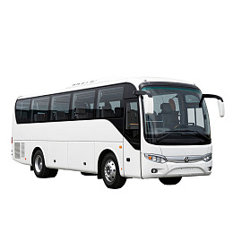 白色长途客车侧面展示