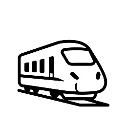简洁线条风格的火车图标