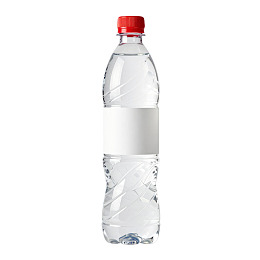 透明塑料水瓶配红色瓶盖