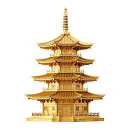 金色多层宝塔建筑图片