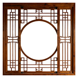 中式木质窗格设计图片