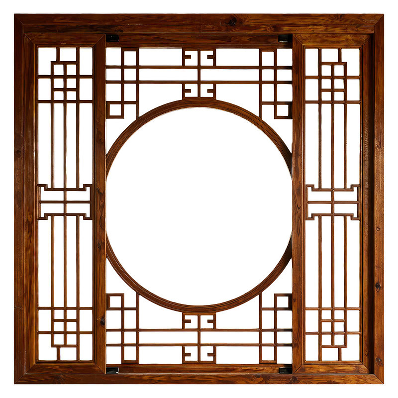 中式木质窗格设计图片