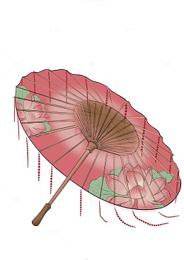 手绘古风油纸伞