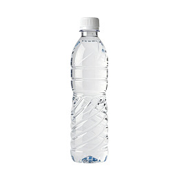 透明塑料水瓶置于白色背景