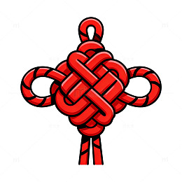 红色中国结传统图案元素