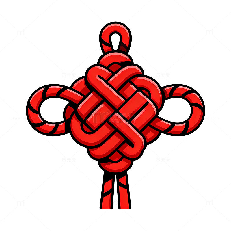 红色中国结传统图案元素