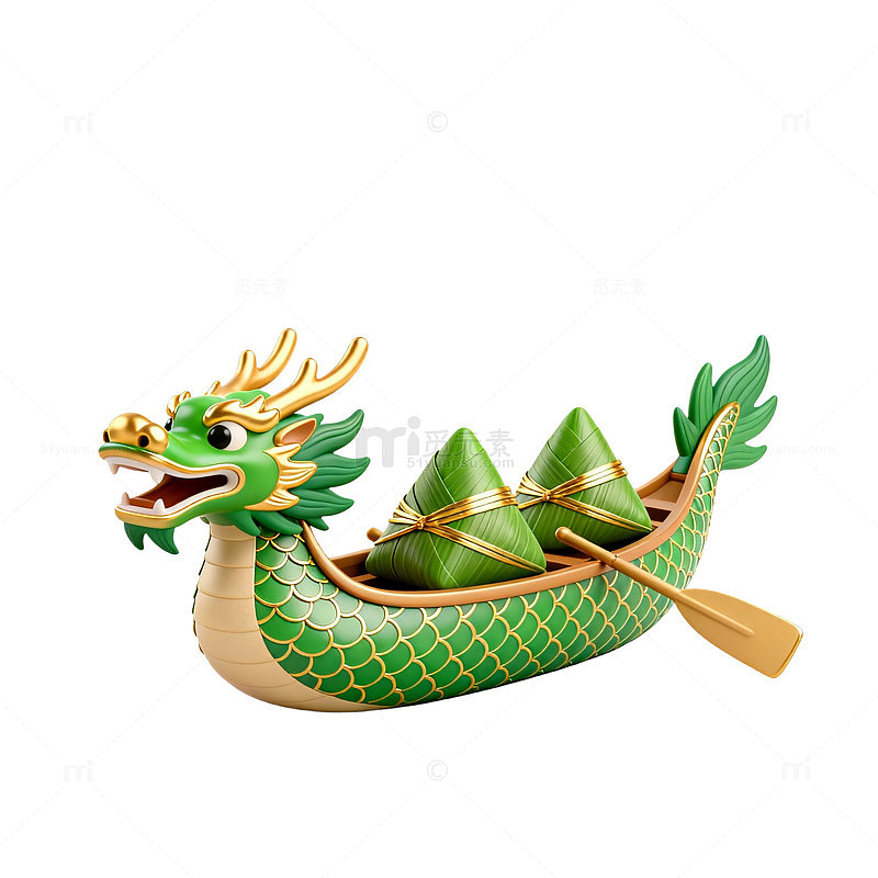 端午节龙舟粽子装饰模型