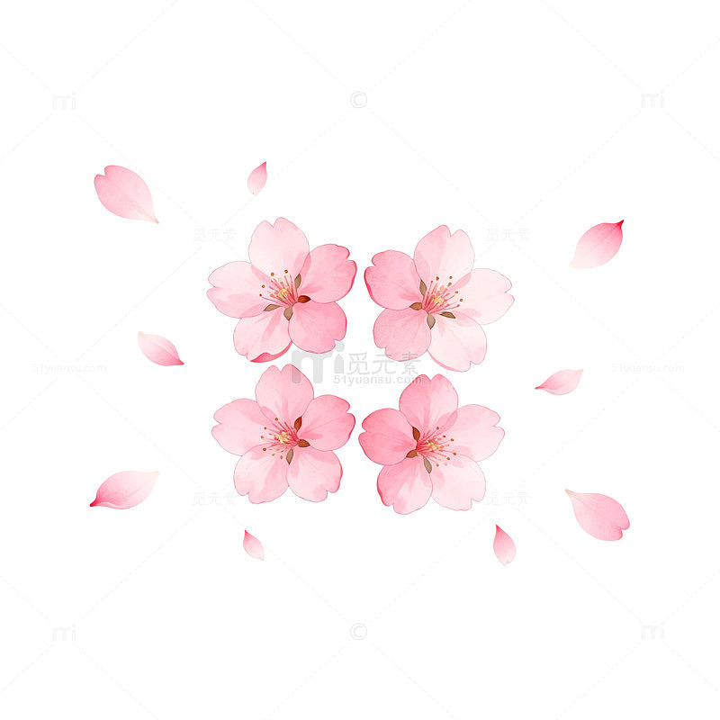 樱花粉嫩花瓣背景设计
