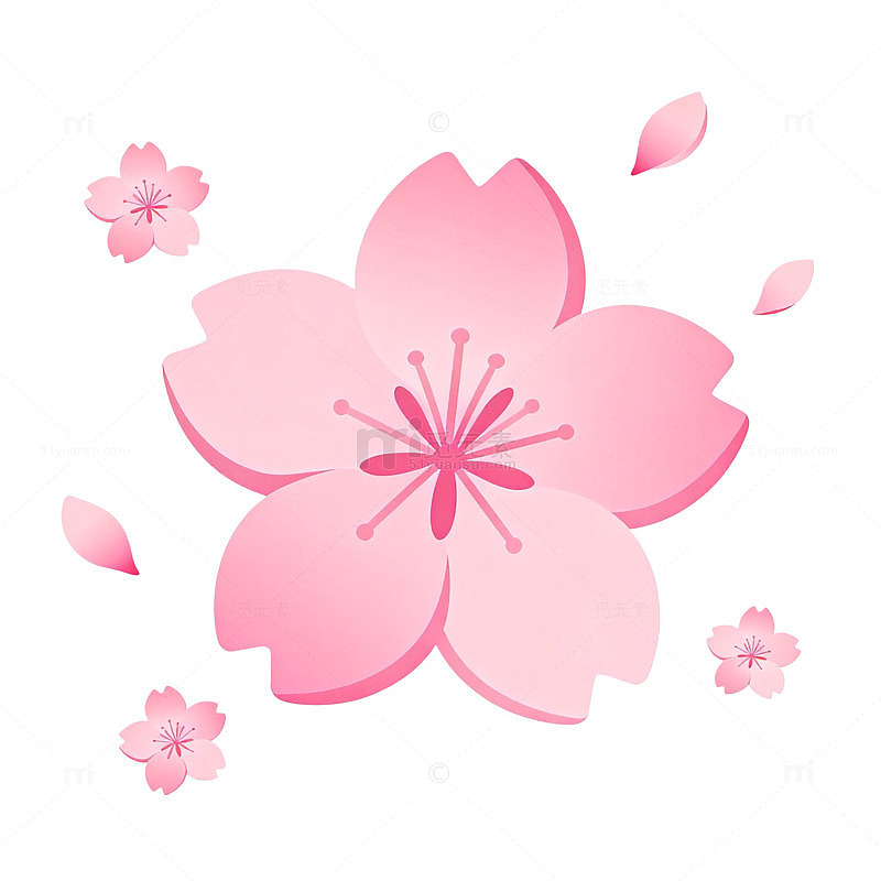 樱花插画设计元素