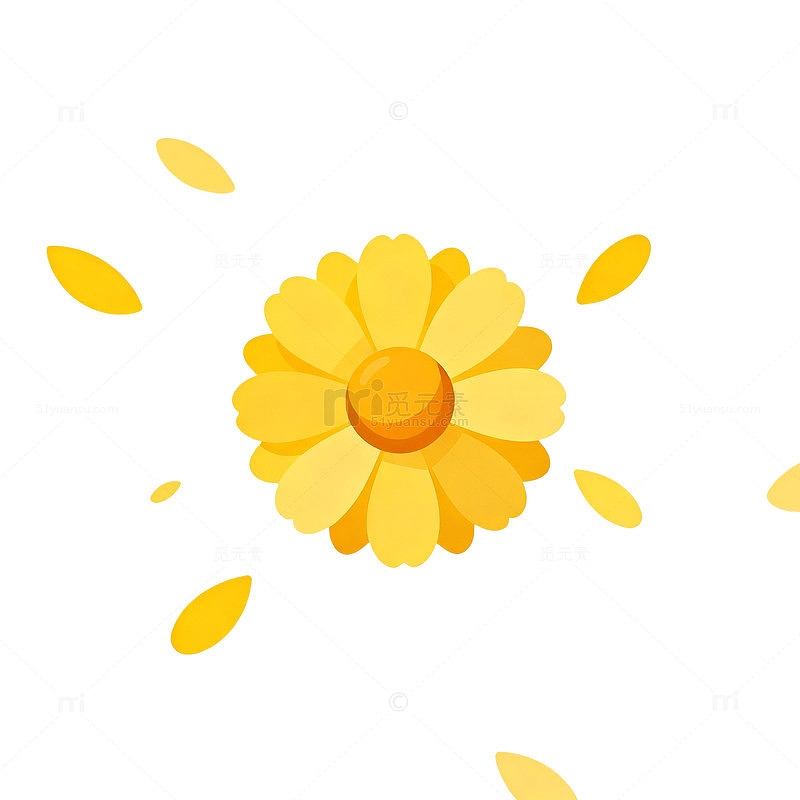 卡通向日葵插画设计素材