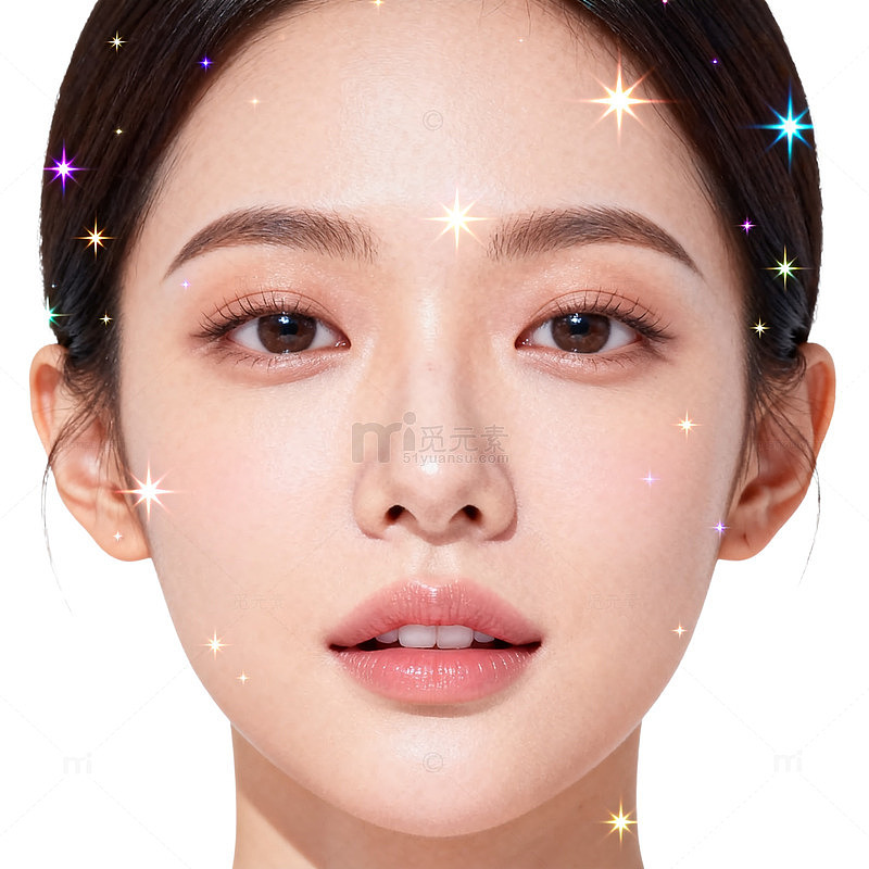 星光点缀美女特写美容宣传图