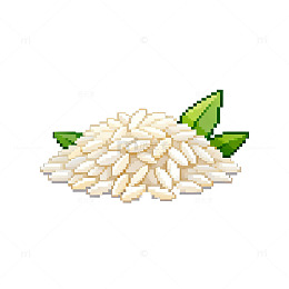 像素风格大米插画设计素材