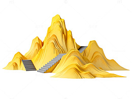 金色山景艺术图案设计元素