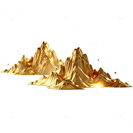 金色金山立体图形设计素材