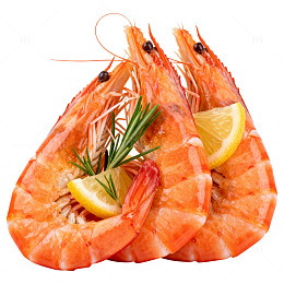 海鲜美食虾摆盘设计素材