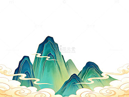 国潮山水插画设计元素