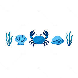海洋风卡通生物图案