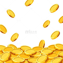 金色硬币堆叠卡通插画